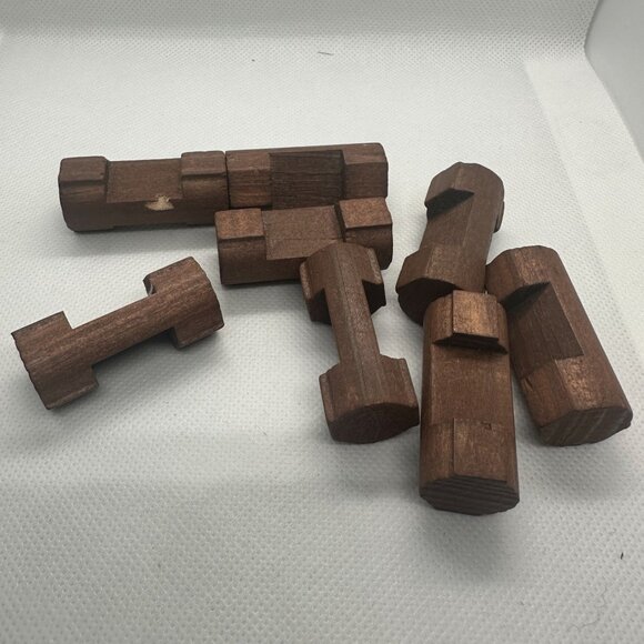 Lot Of 10 Vintage Style Wooden Lincoln Log Connectors - Picture 4 of 5